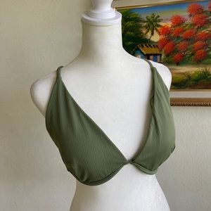 Time and Tru Olive Green Bikini Top